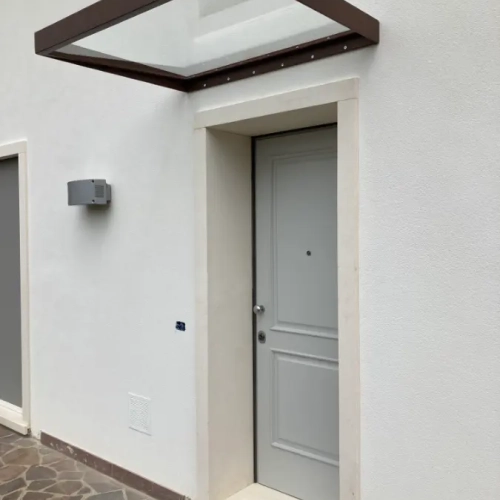 Pensilina Ingresso In Acciaio E Vetro