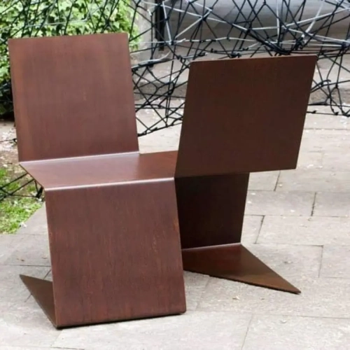 Sedie Corten Acciaio Design